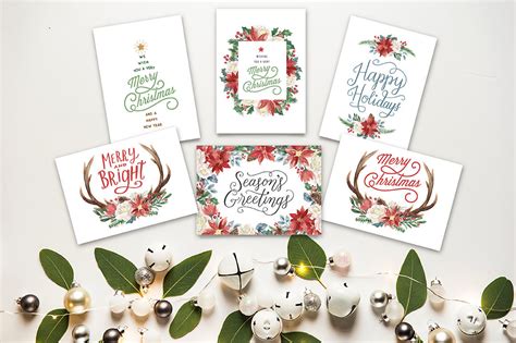 Holiday Greeting Card Set By BirDIY Design | TheHungryJPEG