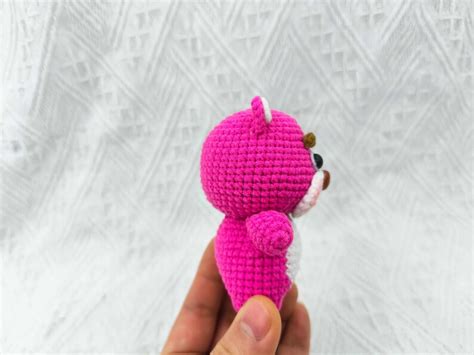 Strawberry Bear Crochet Pattern English Pattern Crochet Pendant Pattern