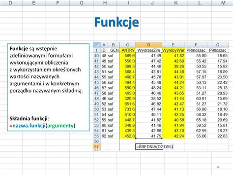 PPT Statystyczna analiza danych za pomocą arkusza kalkulacyjnego