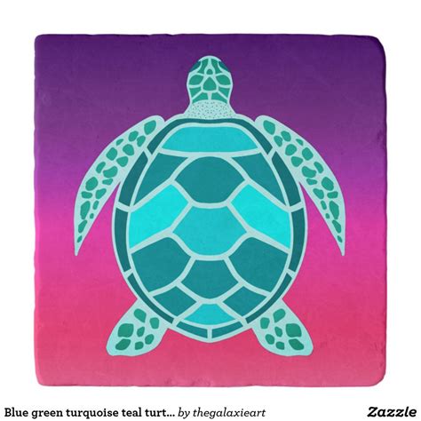 Blue Green Turquoise Teal Turtle Trivet Green Turquoise