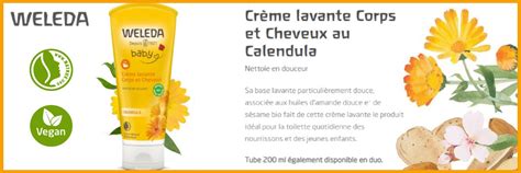 Creme Lavante Corps Et Cheveux Au Calendula Bebe Weleda 200ml