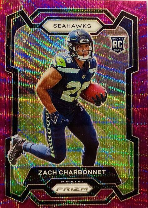 Zach Charbonnet 2023 Prizm Purple Wave 392 Price Guide Sports Card