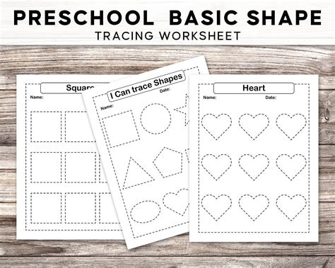 Preschool Basic Shape Tracing Worksheets 10 Pages of Fun and ...