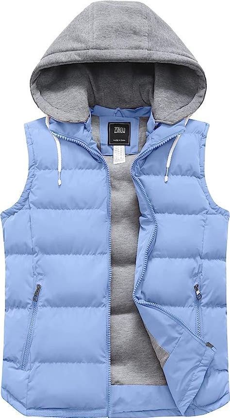 Zshow Womens Winter Padded Vest With Removable Hood