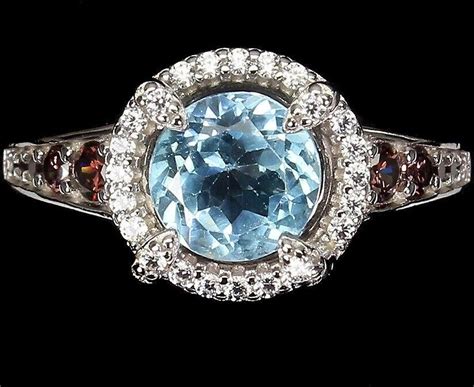 Pierścionek srebrny Sky Blue Topaz cyrkonie r 14 Ceny i opinie Ceneo pl