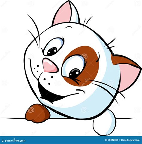 Cute Cat Cartoon Peeking Vector Stock Vector Illustration Of Blank