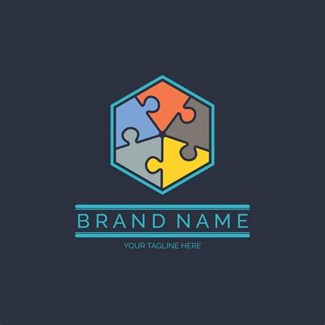 Modern Hexagonal Puzzle Logo Design Template For Brand Or Company And Other 8985247 Vector Art