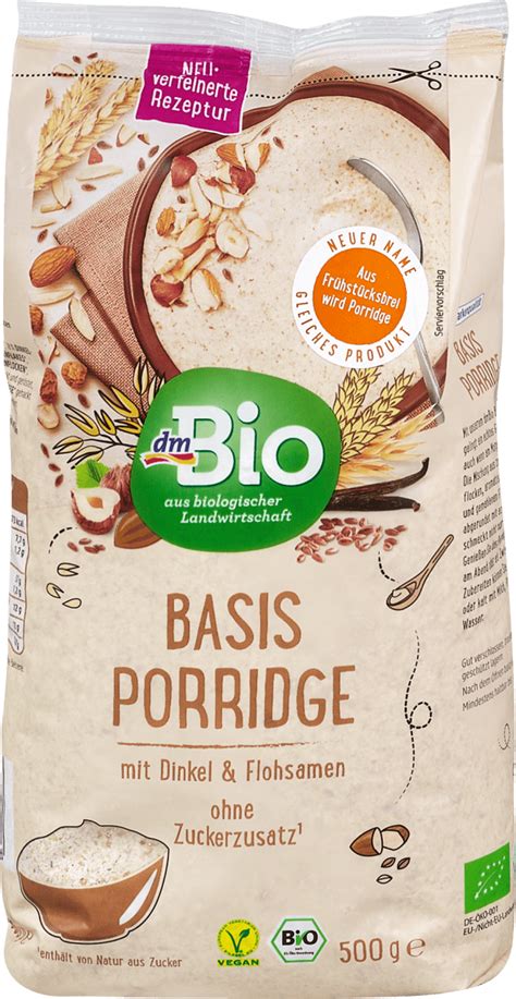 Dmbio Basis Porridge Mit Dinkel Flohsamen G Dm At