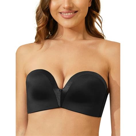 Wingslove Women S Strapless Multiway Push Up Bra Wireless Plus Size Convertible Bra Black 34c