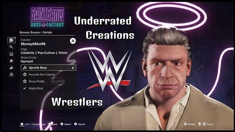 Saints Row Boss Factory Wwe Underrated Creations Wrestler Edition