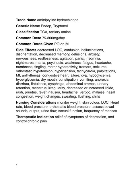 Amitriptyline Hydrochloride - Trade Name amitriptyline hydrochloride
