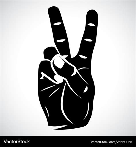 Icon Hand Peace Sign Royalty Free Vector Image