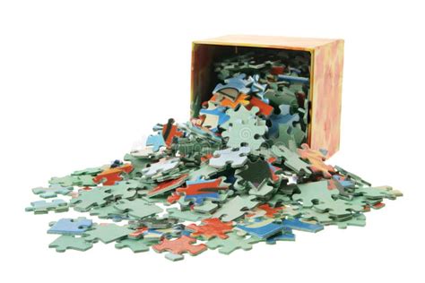 Jigsaw Puzzle Pieces And Box Stock Image - Image: 25458543