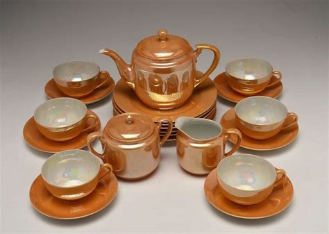 Vintage Noritake Peach Lusterware Tea Set Tea Pots Tea Set Tea