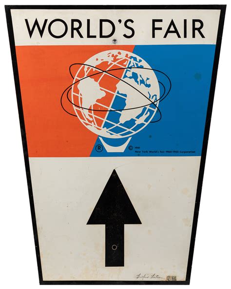 Lot Detail - New York World's Fair 1964 Metal Sign. Single sided sheet m...