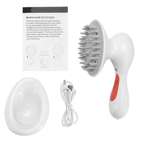 Electric Head Massaging Brush Waterproof Vibration Hair Scalp Scrubber Stress Relieve Comb