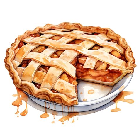 Premium AI Image Watercolor Image Of Apple Pie