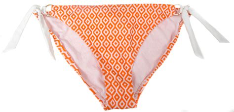 Spirit Women S Orange Diamond Print Hooped Tie Side Bikini Swim Bottom