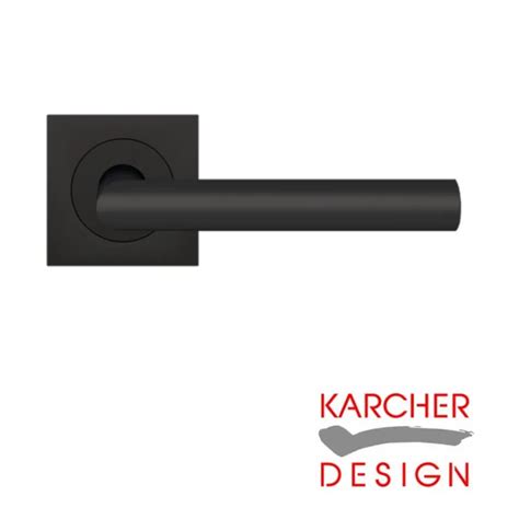 Rhodos Lever On Square Rose Door Handles Karcher Cosmos Black