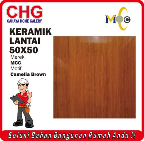 Keramik Lantai 50x50 Motif Kayu Camelia Wood Lazada Indonesia