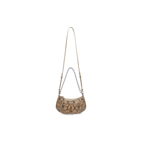 BALENCIAGA Le Cagole Mini Purse With Chain Bb Monogram Coated Canvas