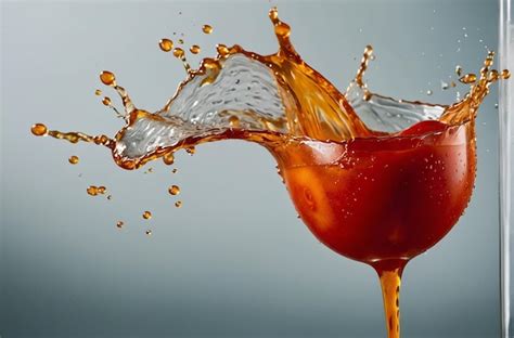 Premium Photo Highspeed Capture Of Tomato Juice Splashing In A Glas