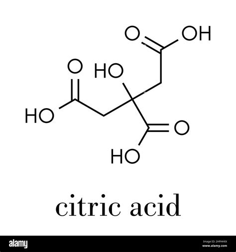 Citric Acid Molecule Common Fruit Acid Used As Food Additive And For Many Other Purposes