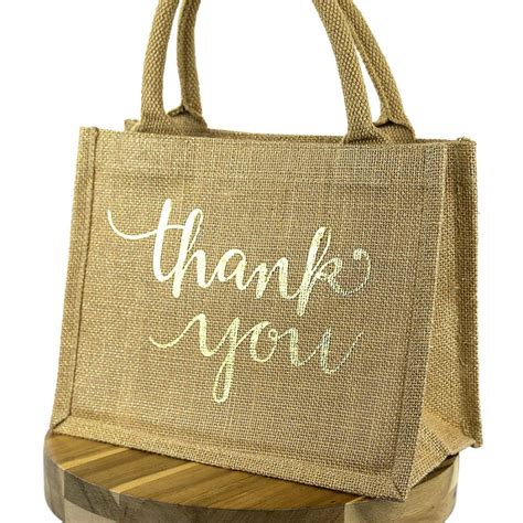 Thank You Jute Gift Bag Personalised Gifts Stickerscape