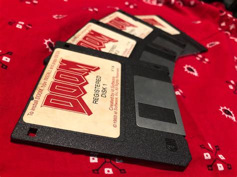 Original Doom Vintage Floppy Disks V Id Software Pc Registered