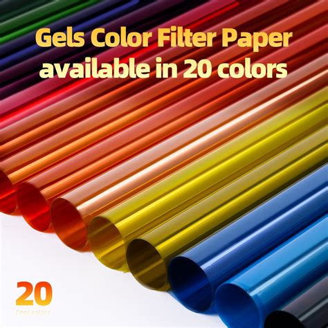 Selens 100×100cm Lighting Color Filter Gels Paper With 4 Clamps For