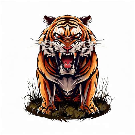 Premium Ai Image Ferocious Tiger Vector Fury Generative Ai