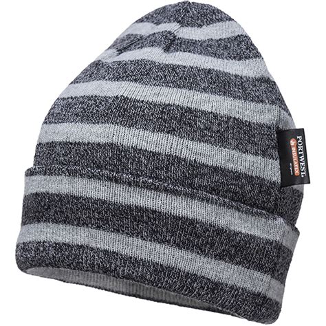 Portwest B Insulatex Lined Striped Knit Cap Safetec Direct