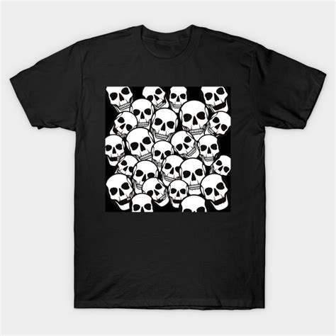 Skulls In Black And White Skulls T Shirt Teepublic