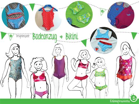 Badeanzug Und Bikini Schnittmuster Kinder Gr 98 158 Cocolores Erbsenprinzessin Shop