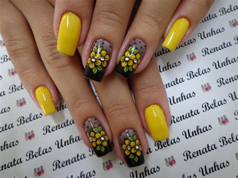 Modelos De Unhas Decoradas Em Amarelo