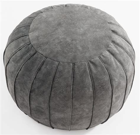 Amazon C Comfortland Unstuffed Faux Leather Ottoman Pouf Round