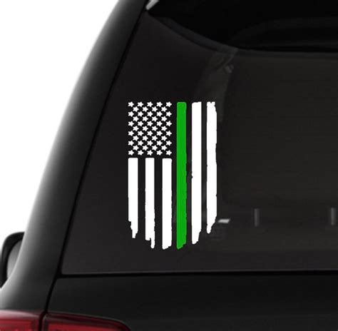 Thin Green USA Flag Military Thin Line American Flag Decal Vinyl Car ...