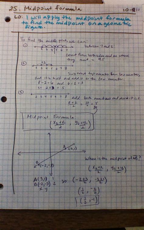 Geometry: 25. Midpoint Formula