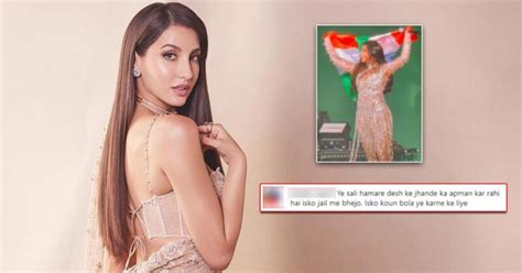 Nora Fatehi Brutally Trolled For Holding Indian Flag Upside Down At