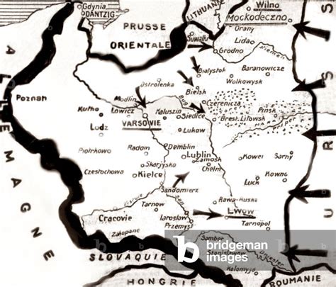 Image of map of the invasion of Poland by Germany september 1939