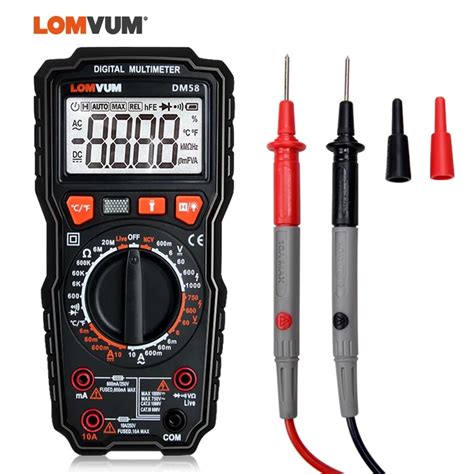 LOMVUM DM58 Ture RMS Auto Digital Multimeter AC DC Capacitance