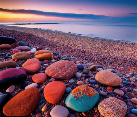 Premium Photo Colorful Pebbles On The Beach