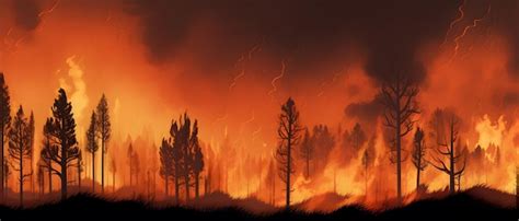 Premium Photo Forest Fire Wildfire Landscape Natural Disaster Back