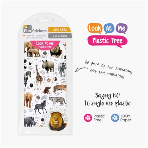 Plastic Free - Zoo Animals - Fun Stickers