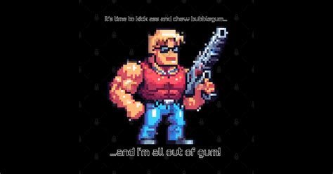 Duke Nukem Kick Ass Pixel Art Duke Nukem Sticker Teepublic