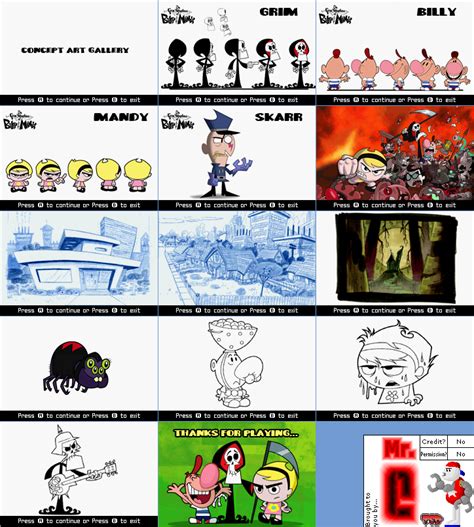 Game Boy Advance Grim Adventures Of Billy And Mandy Concept Art The