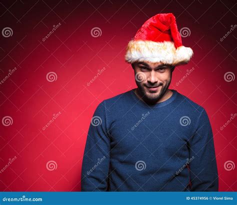 Hadsome Man In Blue Sweater Smiling For The Camera Stock Photo Image