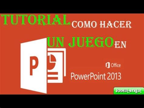 Tutorial Como Hacer Un Juego En Power Point 2013 Joder Byker YouTube