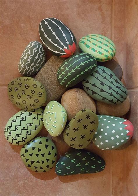 Rock Crafts Painted Rocks Diy Painted Rock Cactus