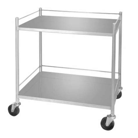 Silver Stainless Steel Instrument Trolley For Hospital At Rs In